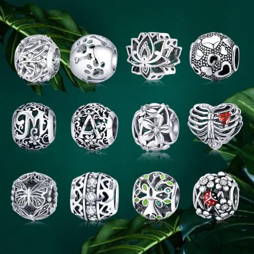Roung Charms Genuine 925 Sterling Silver Silvery Galaxy Openwork Charm Beads Fit Original Bracelet Pendant Authentic Jewelry