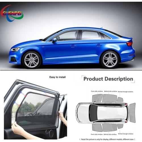 For Audi A3 Sedan Car Full Side Windows Magnetic Sun Shade UV Protection Ray Blocking Mesh Visor Car Decoration Accessories