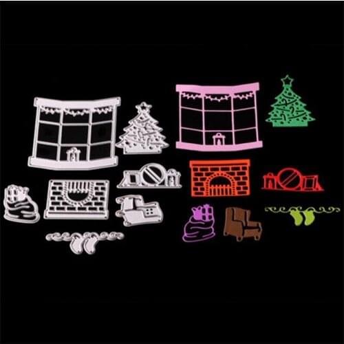 SCD595 Christmas Metal Cutting Dies For Scrapbooking Stencils DIY Album Cards Decoration Embossing Folder Die Cuts Template New