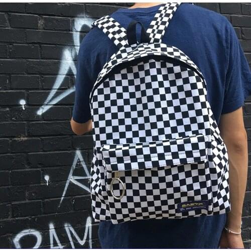 New Trend Hot Sale Backpack Women Men Unisex Lattice Checkerboard Teenager School Bag Couples shoulder Back Pack Travel Bag