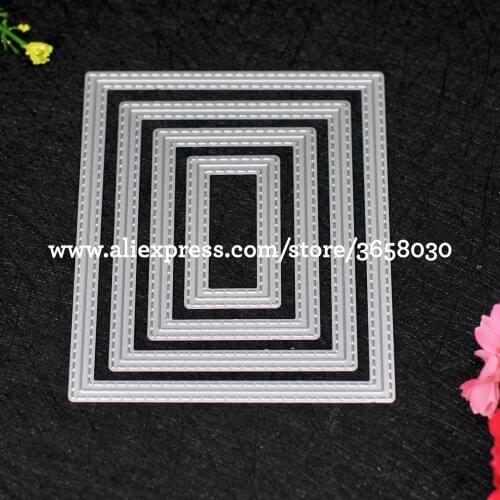 Outside In Stitched Rectangle Stackables Metal Die cutting Dies For DIY Scrapbooking Photo Album Decorative Embossing 8072649