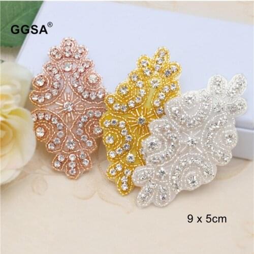 Wedding Rhinestone Appliques Hotfix sew on Strass Patch Trim DIY Bridal Dress Garter Shoes Headband Craft Crystal Bead Appliques
