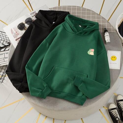 Ulzzang Clothes Korean Oversized Thick Harajuku Streetwear Hoodie Cute Oversized Sweatshirt with Hood Hoodie Cute Cartoon Print