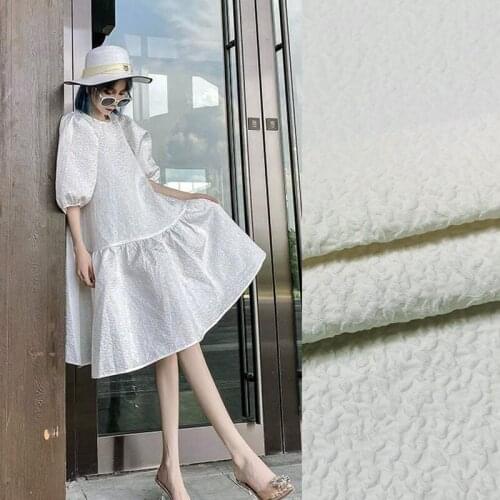 Three-dimensional Jacquard Fabric Polyester Comfortable Soft Breathable Dress Short Skirt Windbreaker Pure Color Cloth Fabrics