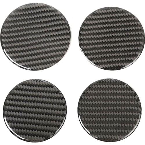 Carbon Fiber Cup Holder Mats Round Drink Pad Coaster for Jeep Wrangler JK 2011-2017