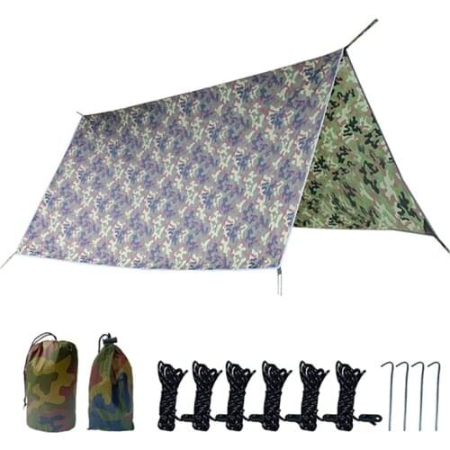 Outdoor Shelter Ultralight Tarp Camping Survival Sunshade Traps Multifunctional Waterproof Beach Awning Mat Rain Shelter