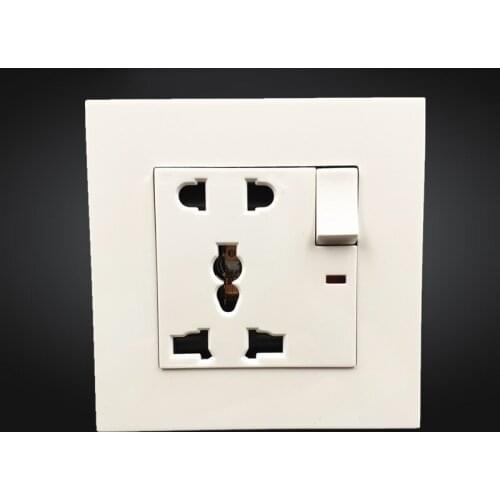 Universal 5 Hole Electric with switch AC Power Outlet Panel Plate Wall Charger Dock Socket