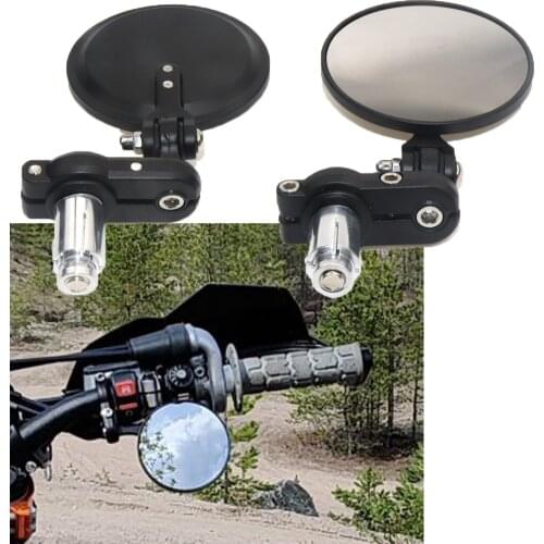2PCS /SET 22mm Universal Motorcycle Mirror Aluminum Black Handle Bar End Rearview Side Mirrors Motor Accessories
