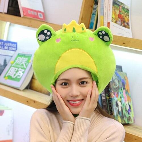Ugly Cute Whole Person Frog Hat Funny Free Size Plush Headgear Girl Photo Props Selling Skin-friendly Fashion Cute Headdress