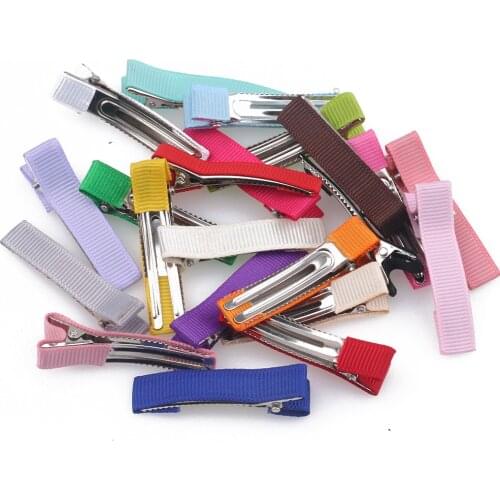 20pcs Fabric Covered Hair Clips 5/3.5cm Hairpin Base Diy Baby Kid Girls Bow Hairpins Setting for Jewelry Making Hair Accessories