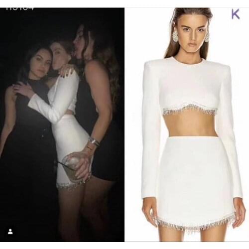 Babatique New Fashion Women 2 Pieces Set Long Sleeve Top With Skirt 2021 Ladies Tassel Womens Set