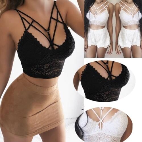 2019 Sexy Womens Summer Spaghetti Strap Vest Sleeveless 90s High Neck Crop Top