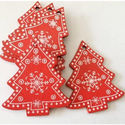 10Pcs Creative Wooden Christmas Gifts Interior Decorations Home Hanging Diy Accessories Party Supply Gift