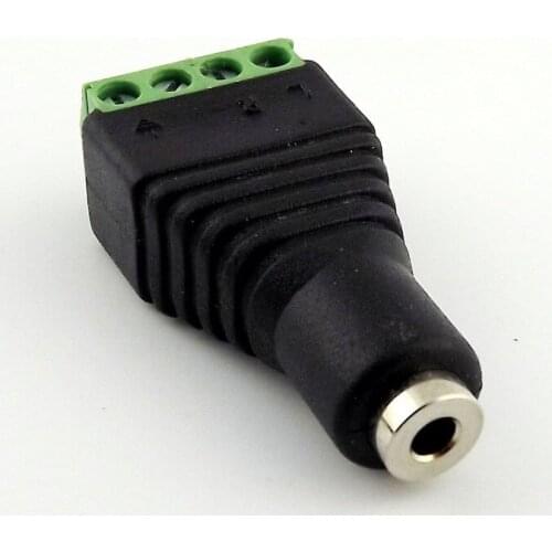 2pcs 2.5mm Stereo Female Jack To AV Screw Video AV Balun Terminal Plug Adapter