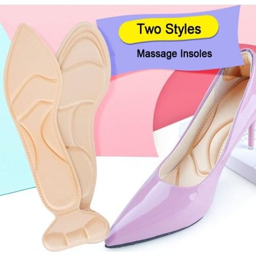 2pcs Sponge Insoles Pad Inserts Heel Post Breathable Anti-slip for High Heel Shoe Arch Support Massage Shoes Insoles Pads Inner