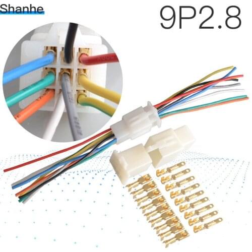 9P 2.8mm terminal Automotive motor bicycle Motorcycle Connector auto car terminal connector