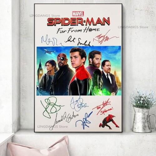 5d Diy Diamond Painting Disney Marvel Avenger Spider Man Far From Home Autographed Poster Diamond Mosaic Cross Stitch Home Decor