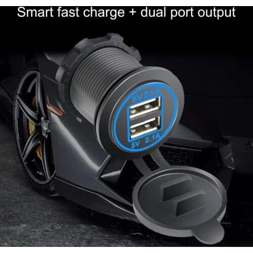 50% Hot Sales!!!Car Charger High Temperature Resistant Digital Display 12-24V Waterproof Motorcycle Charger Adapter for Phone