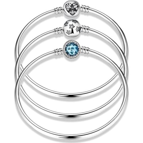 New Charm snowflake pattern 925 Sterling Silver sparkling fine Bead bracelet diy for fashion jewelry womens accessories trendy