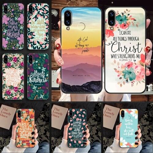 Bible Verse Jesus Christ Christian Phone case For Huawei Honor 6 7 8 9 10 10i 20 A C X Lite Pro Play black fashion coque art