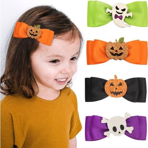 Cartoon Bat Hat Bow Hair Clips for Kids Baby Hairpin Ornament Barrettes Halloween Hair Accessories 2021 Fashion Headwear