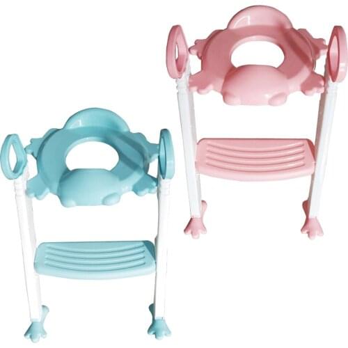 Baby New Frog Portable Folding Ladder Toilet Baby Potty Training Plastic Toilet Stand Seat