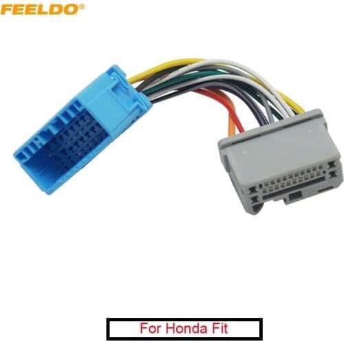 FEELDO 1PC Car Stereo Audio Wire Cable Adapter For Honda Fit Transfer Wire Harness Convert Cable 1.3CD To 1.5CD Head Unit