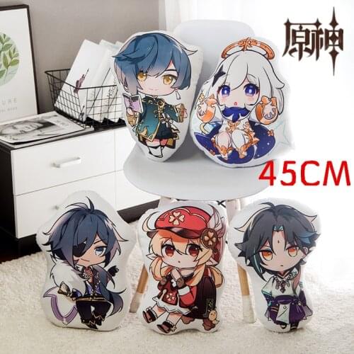 Game Genshin Impact Venti Diluc Kaeya Klee Aether Lumine Plush Stuffed Dolls Pillow Bed Cushion Toy Cosplay Xmas Gift 40cm dolls