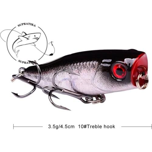Artificial Popper Floating Wobbler 3.5g/45mm Professional Plastic Fishing Bait 3D Eyes Freshwater Fishing Lure Hard Bait