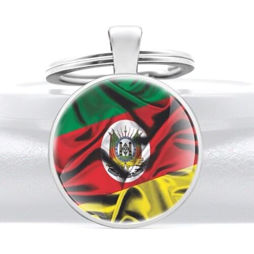 Classic República Rio-Grandense Glass Dome Unqiue Keychains Men Women Keyring Jewelry Gifts