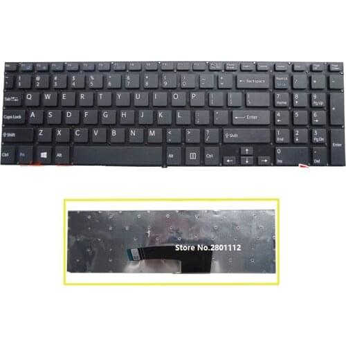 SSEA New laptop US Keyboard for Sony VAIO SVF152 SVF15A100C SVF152100C SVF153 SVF152C29V SVF153A1QT black no frame