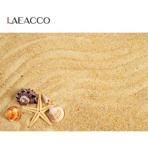 Laeacco Summer Holiday Sunday Party Beach Sand Starfish Shell Baby Photo Backdrop Photographic Background Photo Studio Photocall