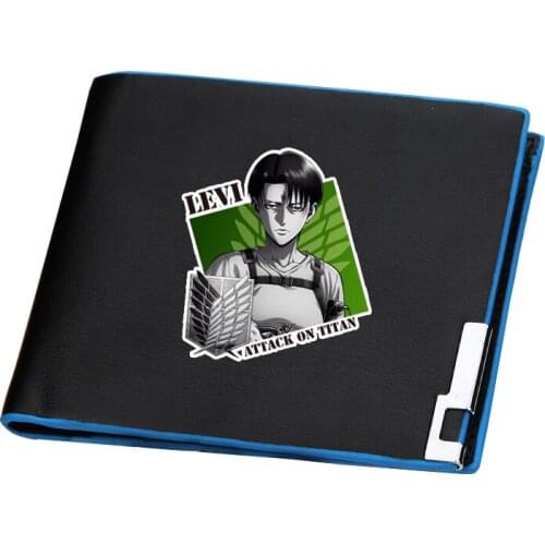 Hot Anime Attack on Titan Anime Coin Purses Cartoon Money Bags Students ID Card Holder Pu Leather Short Wallet Boys Clutch
