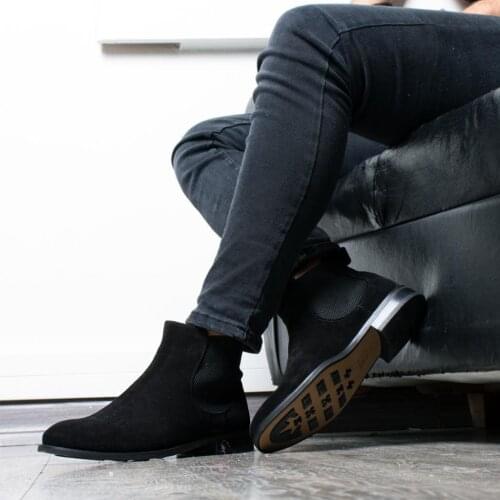 IBAY TITIAN mens Black genuine suede casual boots