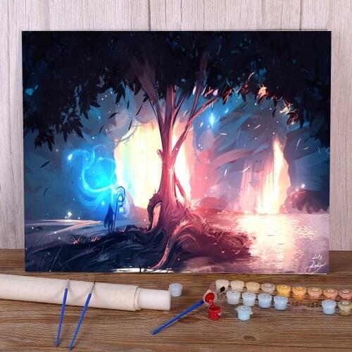 Scenery Cave Of Miracles Paint By Numbers Complete Kit Acrylic Paints 50*70 Painting On Canvas Wall Decoration Wholesale