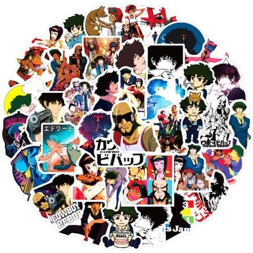 10/30/50pcs/pack Cowboy Bebop Japanese anime Cartoon Stickers Lable For Skateboard Computer Notebook Car Decal Childrens Toys