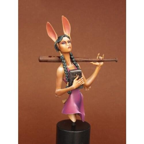 New Unassembled 1/18 94mm Science 94mm with ears girl bust not include base Resin Kit DIY Toys Unpainted resin model