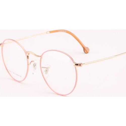 Width-135 retro women Pure titanium glasses frames ultra light fashion brand myopia prescription glass male round female eyewear