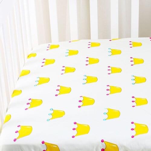 Nordic Style 100% Cotton Baby Bed Sheet Newborn Baby Single Comfortable Bedspread Kindergarten Cartoon Print Bedding Unisex