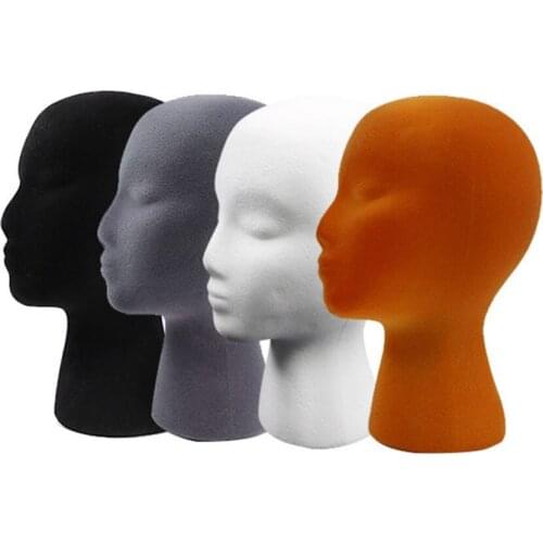 Practical Female Mannequin Styling EPS Flocking Head Mold Wig Glasses Headset Holder Headwear Display Stand Rack Women Model DIY