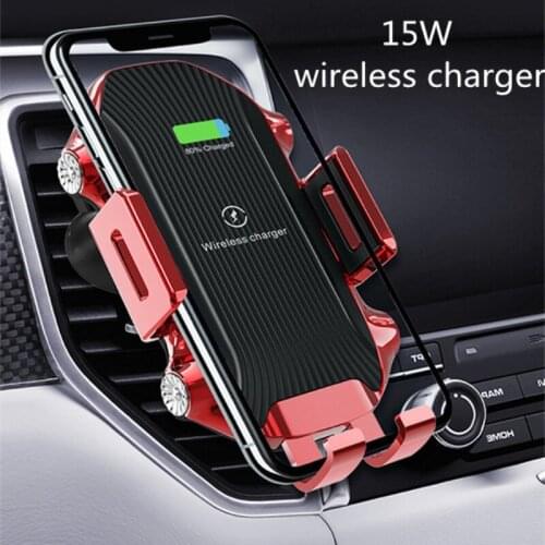 Wireless charger 15W Qi fast wireless charging car phone holder for iPhone 12 11Pro 8 8Plus Samsung S10 20 Huawei Mate30 Pro P40