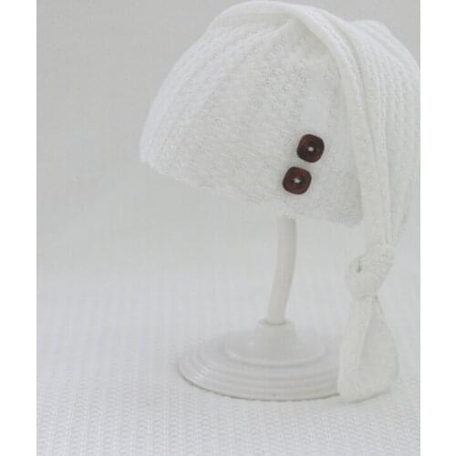 Newborn Photography Props Baby Woven Long Tail Hat Knitted Crochet Beanie Infants Photo Shooting Accessories D5QA