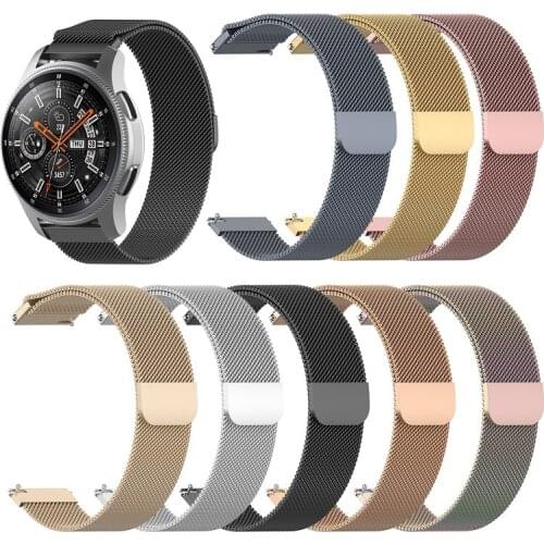 Magnetic Milanese Bracelet 20mm 18mm Silver Stainless Steel Bracelet Loop Magnetic Watchband 22mm Watch Strap For Smart Watch