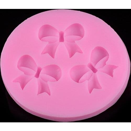 DIY Pink Silicone Bowknot Cake Moulds Eco-Friendly Fondant Chocolate Bread Baking Decoration Tools Kitchenware
