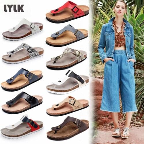 Summer Women/Men All-Match Cork Casual Slippers Ladies Non Slip Big Size Flip Flops Couples Beach Fashion Slides Outdoor Sandals