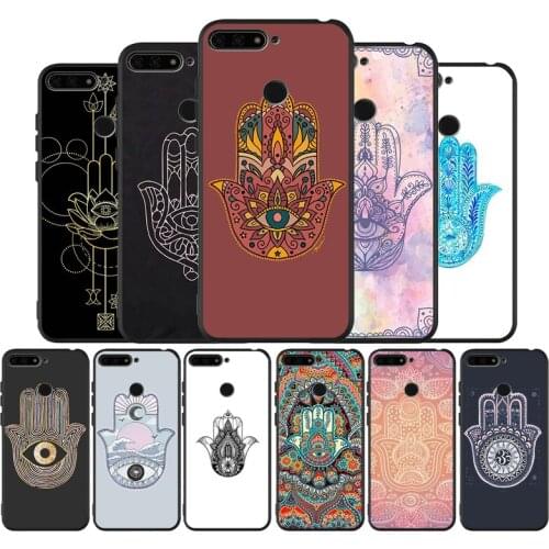 Hamsa Hand of Fatima black Silicone Phone Case For Huawei honor 30 20 Pro 8 8X 9 10 20 Lite Mate 10 20 30 Lite Pro cover