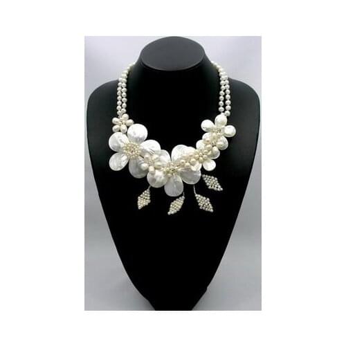 45cm Special Offer Trendy Women Plant Necklaces & Pendants Collares Natural Mother Of Pearl/mop Shell Flower Leaf Necklace