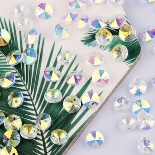 Glass Beads Clear AB Color 6/8/10/14mm Crystal Pendant Beads Satellite Drill Beads DIY Making Jewelry Accessories