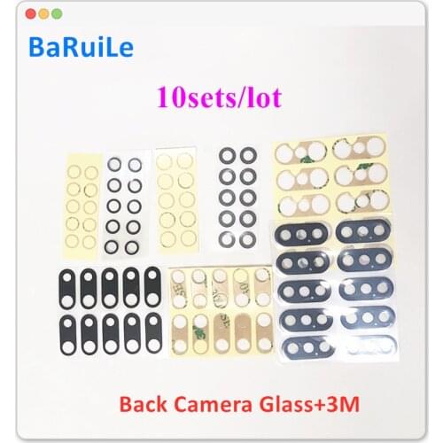 BaRuiLe 10sets Back Camera Glass Lens for iPhoneX XR XS MAX 7 6 8 6S Plus 7G 8g Rear Camera lens real glass Adhesive Replacement