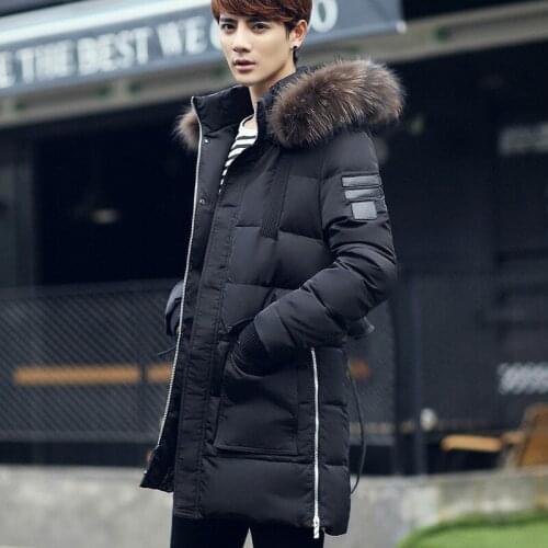 Thintenda Mens Winter Warm Jacket 2017 Fashion Mens Parkas Thick Big Fur Hooded Jackets For Men Long Parka Mens Casual Jackets